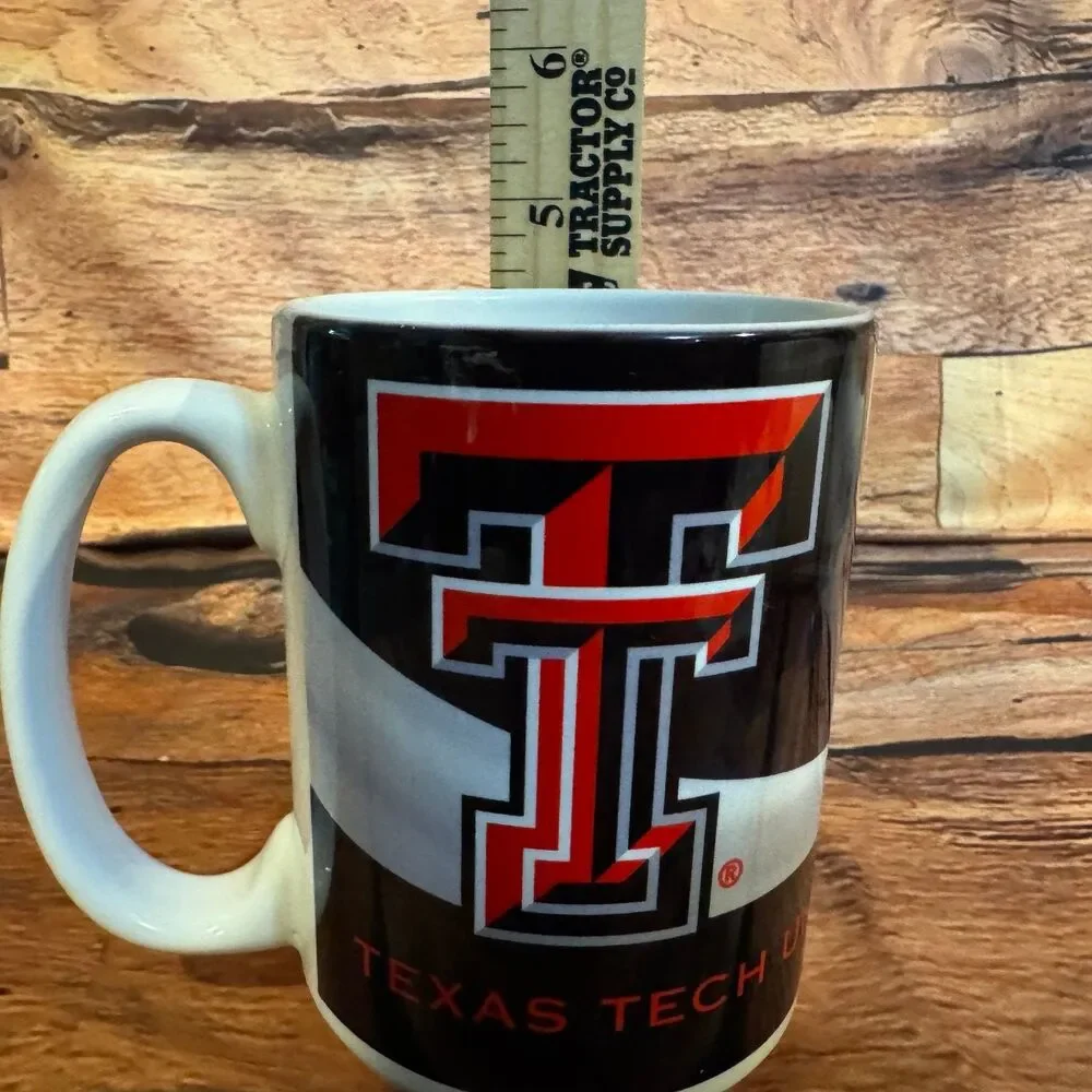 Texas Tech University Mug Black Red White 15oz Ceramic Licensed Collegiate